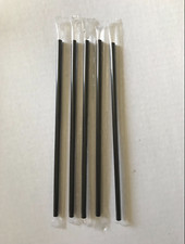 Lot Individual Wrapped 5mm Black Drinking Straws 8-1/8" Party Pub Bar Disposable
