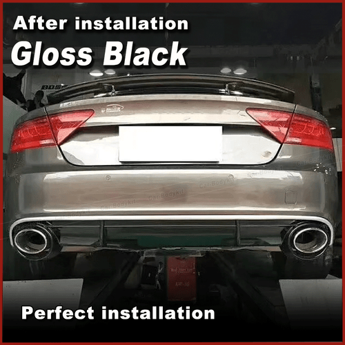 Diffusore nero lucido paraurti posteriore spoiler labbro per Audi A7 S-Line 11-14 - Foto 2 di 7