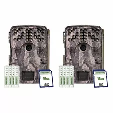 (2) Moultrie W-900i A-900i Scouting Trail Cam  Camera 30MP Batteries + SD Card