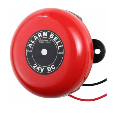 Fire Alarm Motor Bell Voltage 24VDC Size 4'' Red Polarized & Supression
