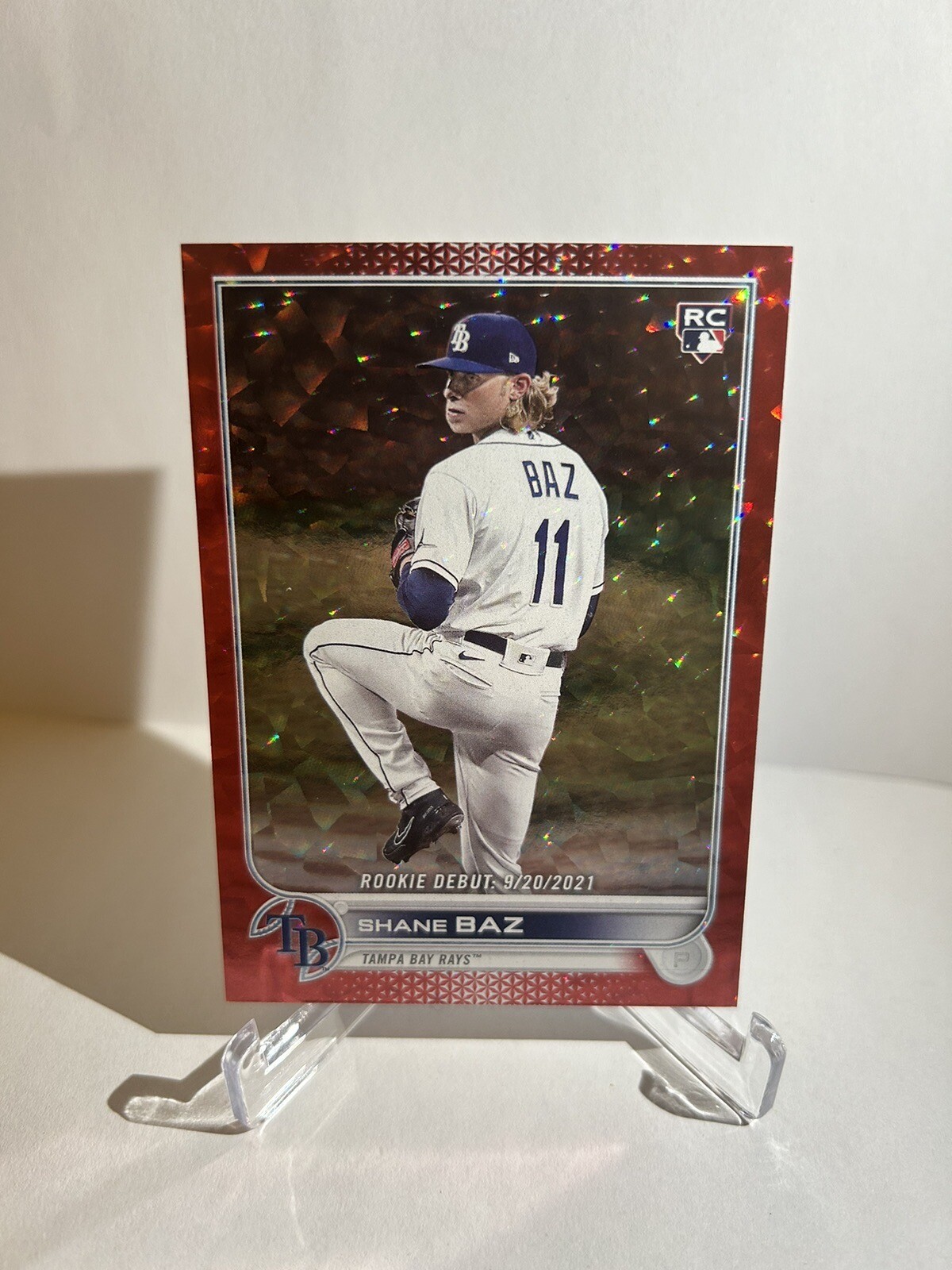 2022 Topps Update Shane Baz RC US240 Red Foil /199 Tampa Bay Rays