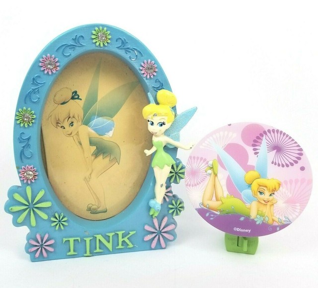 Disney Tinker Bell Photo Picture Frame 4" x 6" & PlugIn Night Light