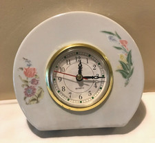 PMS VIKING RANGE CERAMIC FLORAL DESIGN QUARTZ MOVEMENT DECORATIVE CLOCK IN BOX