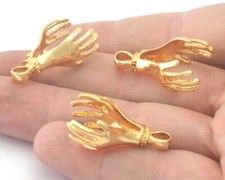 Colgante de latón chapado en oro 29 mm (12-14 mm), fornituras 4126
