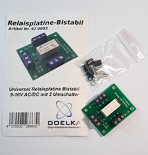 Universal Relaisplatine Bistabil 9-16V AC/DC mit 2 Umschalter