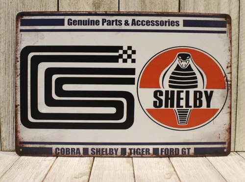 Shelby Cobra Tin Sign Rustic Vintage Style Garage Classic Car  Show Auto Ford