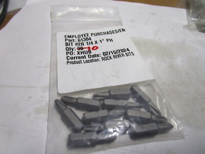 #2R Phillips 1/4'' Hex 1'' OAL Extra Hard Insert Bit QTY 10