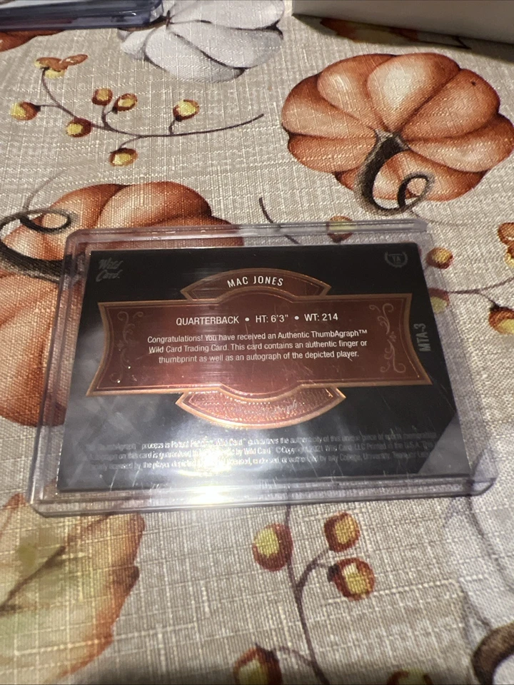 2021 Wild Card Matte Thumbagraphs Mac Jones /40 #MTA-3 Rookie Auto - Image 2 of 2