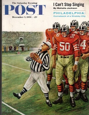 1959 Saturday Evening Post  December 5 Football Penalty original cover only