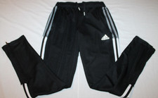 Boys Adidas Primegreen Aeroready Black Track Style Pants Size Medium 11-12Y
