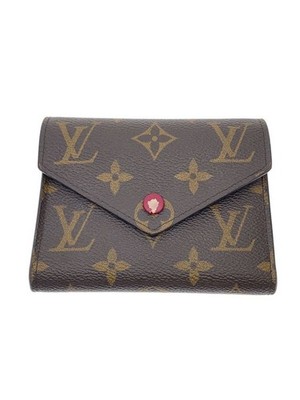 Luis Vuitton Fold-type Wallet Portefeuille Victorine Monogram Canvas Used