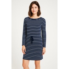 GAP Striped Drawstring Dress XS Womens Navy White Cotton Casual