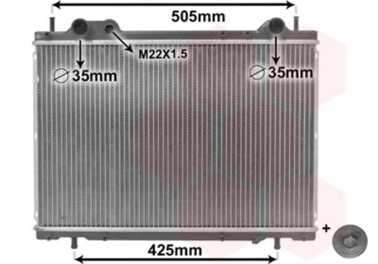 VAN Wezel 17002185 Motor-Radiator FüR Fiat, MotorküHlung, Mit Verschlusskappe-image