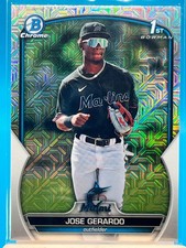 JOSE GERARDO 2023 Bowman Chrome   Miami Marlins Mojo Refractor   #BCP-195