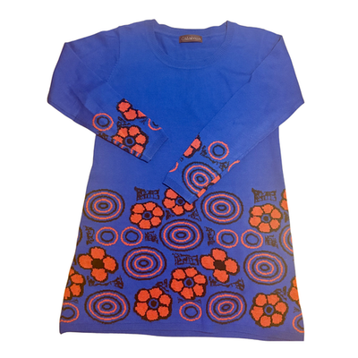 Vintage 90s Y2K Women Knit Sweater Dress Blue Floral Psychedelic Mini Dress | eBay Vintage 90s Y2K Women Knit Sweater Dress Blue Floral Psychedelic Mini Dress | eBay