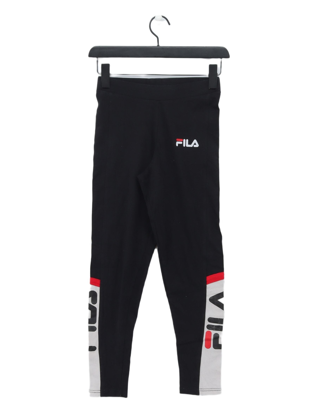 Leggings donna Fila UK 8 cotone nero con spandex ritagliato