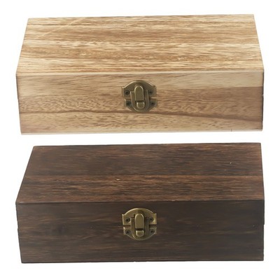 Holzkiste im Vintage Stil mit Metallschnalle rustikal und Aufbewahrungsbehälter