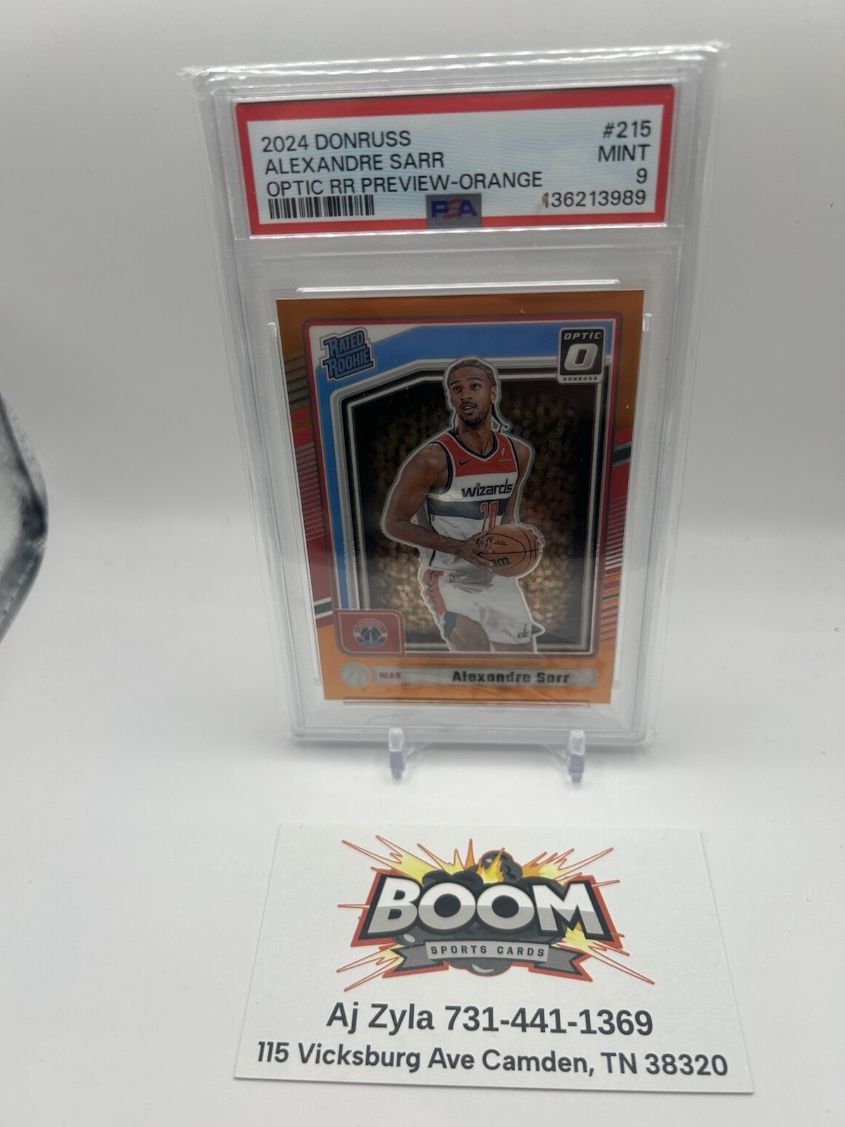2024-25 Panini Donruss Alexandre Sarr Optic Preview Orange Prizm /75 Rookie RC