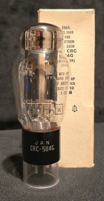 RCA JAN CRC 5U4G VT-244 TUBE FULL WAVE RECTIFIER NOS NIB MINT