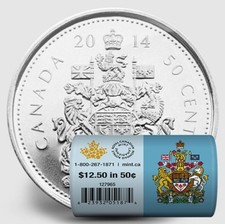Canada 50 cents 2014 Uncirculated from Mint Roll