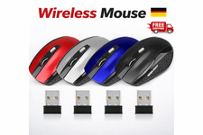 Funk Maus Büro Kabellos Schwarz Grau Rot Bla...