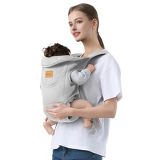 Shiaon Baby Carrier Ergonomic Breathable Infant Toddler Sling Gray Front Carry