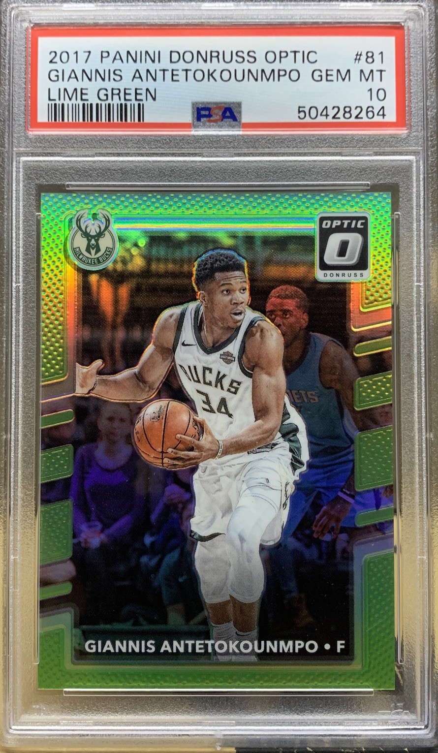 2017 panini donruss optic giannis antetokounmpo Psa 10 Lime Green /175 81 Bucks