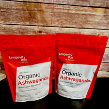 Longevity Box Organic Ashwagandha 1000mg + Black Pepper Capsules 120
