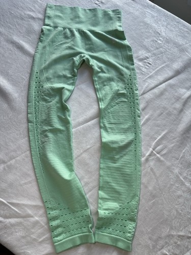 Gymshark Energy Seamless High Waist Laser Cut Leggings 26”Mint Green S