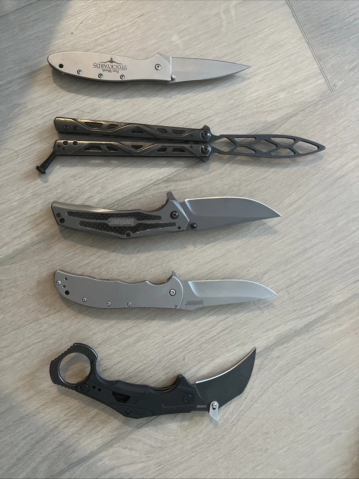 Kershaw Folding Knife Lot of 5, Trainer Butterfly, Karambit，assisted - Image 2 of 4