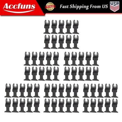 60 Pcs 1.75'' - 3.5'' Oscillating Multitool Tool Quick Release Saw Blades