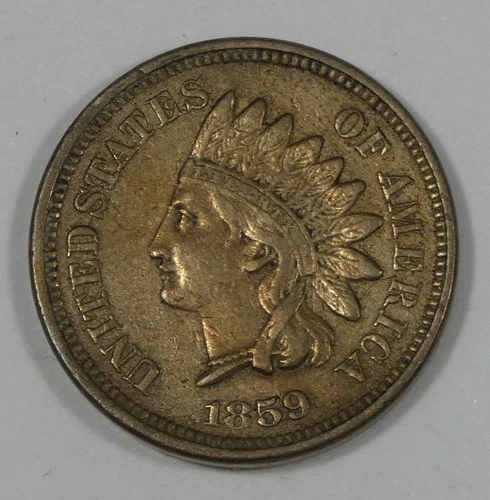 1859 Copper/Nickel Laurel Wreath Indian Head Cent VERY FINE 1c
