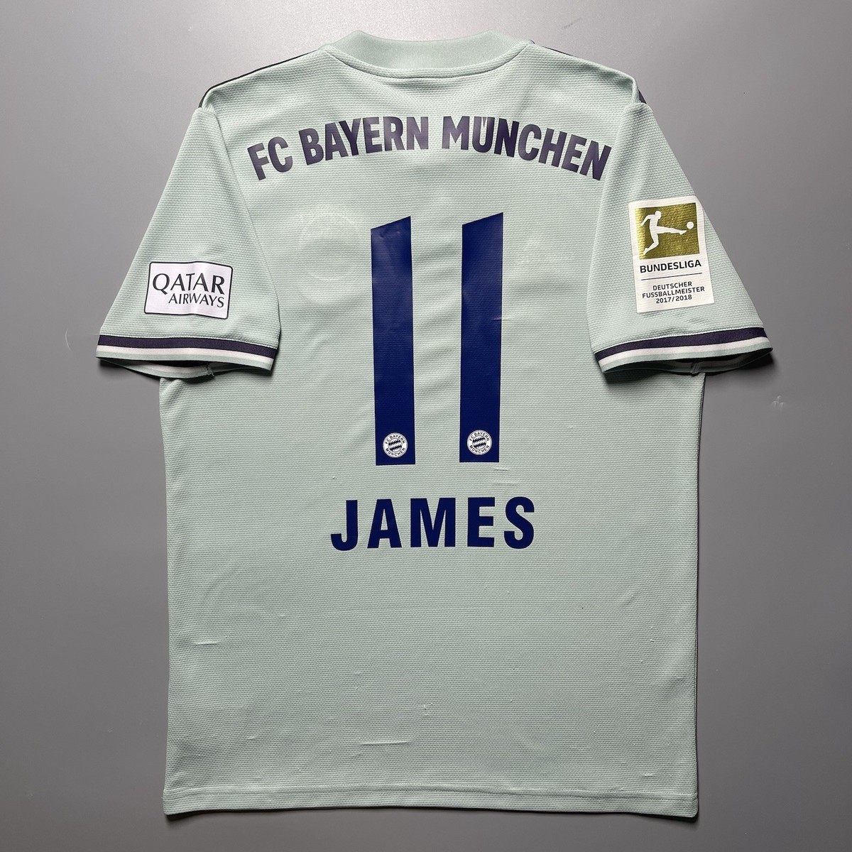 BAYERN ADIDAS 2018/2019 FOOTBALL AWAY JERSEY #11 JAMES RODRIGUEZ SIZE “M”  CF5410