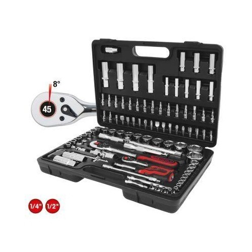 1/4 Zoll+1/2 Zoll Chromeplus SteckschlüSsel-Satz, 96-Tlg Ks Tools 918.0796-image