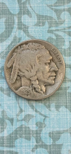 SCARCER  1925 "S" Mint nickel w/ "Fine" det., FULL DATE and HORN, BOLD mint mark