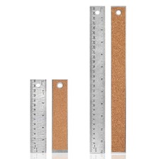 2-Pack Stainless Steel Ruler Set   6 Inch  12 Inch Non-Slip Metal Rulers wit...