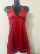 Valentine’s Red Satin Halter Mini Dress – Boohoo – UK 10 – BNWT