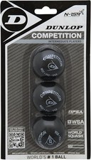 Dunlop Competition Squash Ball Single Yellow Dot - Pack of 3