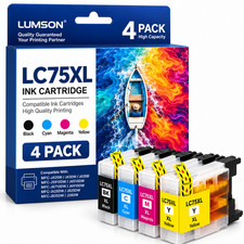 LC75XL High Yield Ink Cartridge Compatible For LC75 MFC-J430W J280W J425W 4Pack