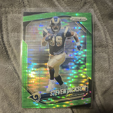 Panini 2025 Prizm Steven Jackson St. Louis Rams #289 Green Pulsar Prizm Parallel