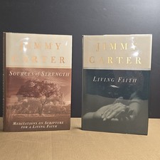Jimmy Carter Sources of Strength 1997 1st Edition Hardcover Bible Meditations DJ