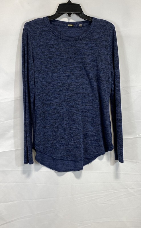 Tahari Women's Blue Heathered Knit Top Long Sleeve Crewneck Sz XL