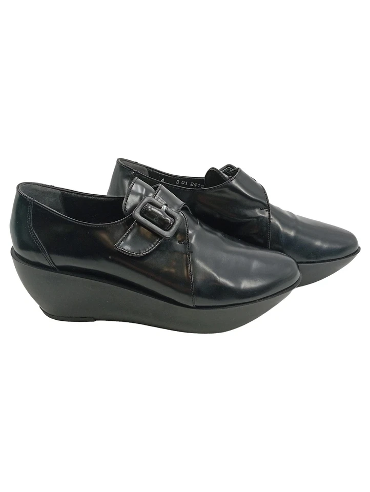 Clergerie Escarpins Femme Noir Cuir Verni Élégant Boucle (EU 37) - Photo 1/4