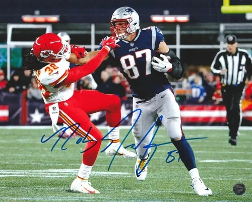 Rob Gronkowski Autographed Signed New England 8x10 Photo with COA/Hologram