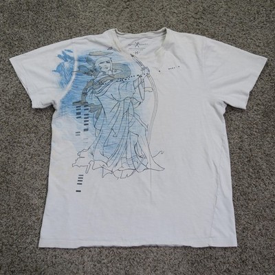 Vintage Marc Ecko Shirt Mens Medium Cut & Sew Samurai Warrior Graphic Tee Y2K