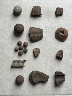 CIVIL WAR ARTILLERY FRAGMENTS AND CASE SHOT ARTIFACTS. BATTLEFIELD FINDS.