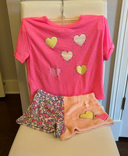bmagical by tween Girls Size 10 Pink Heart 3-Piece T-Shirt  Shorts Set