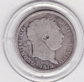 1819 Silver (92.5%) Coin One Shilling (1/ ) King George 3rd