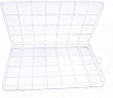 IOOLEEM 28 Grids Plastic Bead Organizer Box, Organizer 8.6 5 0.66 inch