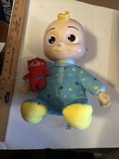 JJ Cocomelon Doll Bedtime Musical/Talking Plush Toy with Red Teddy Bear 12.5"
